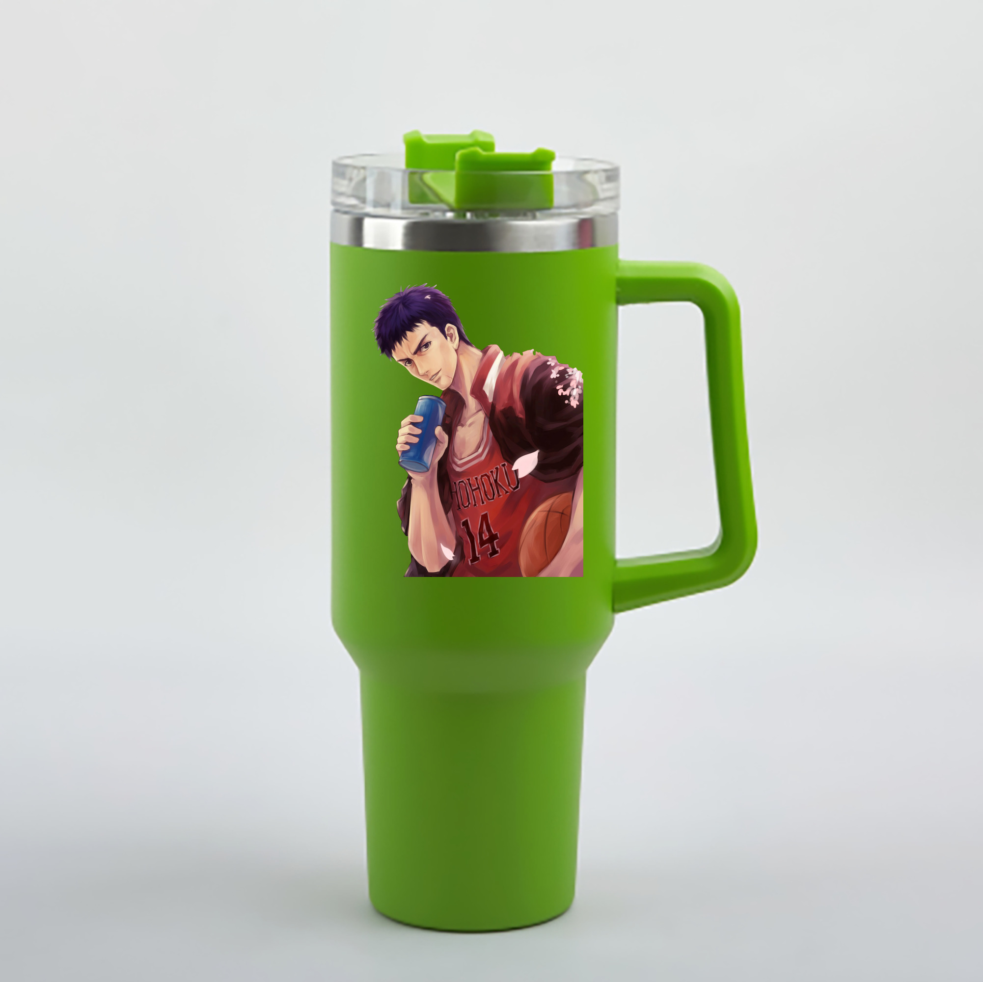 （画像用） SLAM DUNK／スラムダンク 1200mL車用タンブラー - クリスタルステッカー（プラスチックストロー付き）